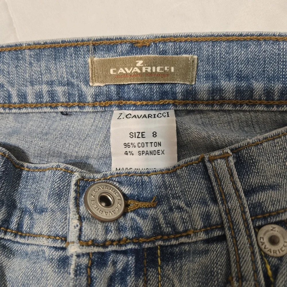 VTG Y2K Z Cavaricci Woman's Sz 8 Light Wash Elaborate Embroidered Jeans - Picture 5 of 11